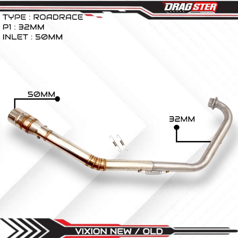 pipa leheran knalpot vixion old - vixion new model roadrace