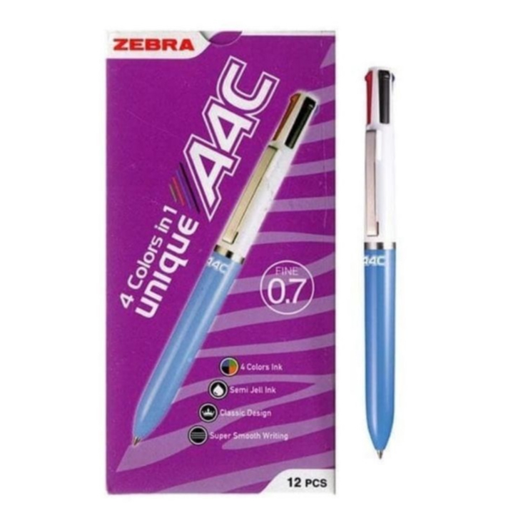 

Pulpen Zebra A4C Unique 4 Warna 0.7 mm - 1 lusin isi 12 pcs