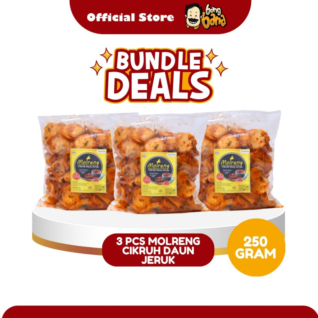 

Paket Bundling Hemat Molreng Kripik Molring Cikruh Pedas Daun Jeruk Moring Kiloan Kemasan 250 Gram