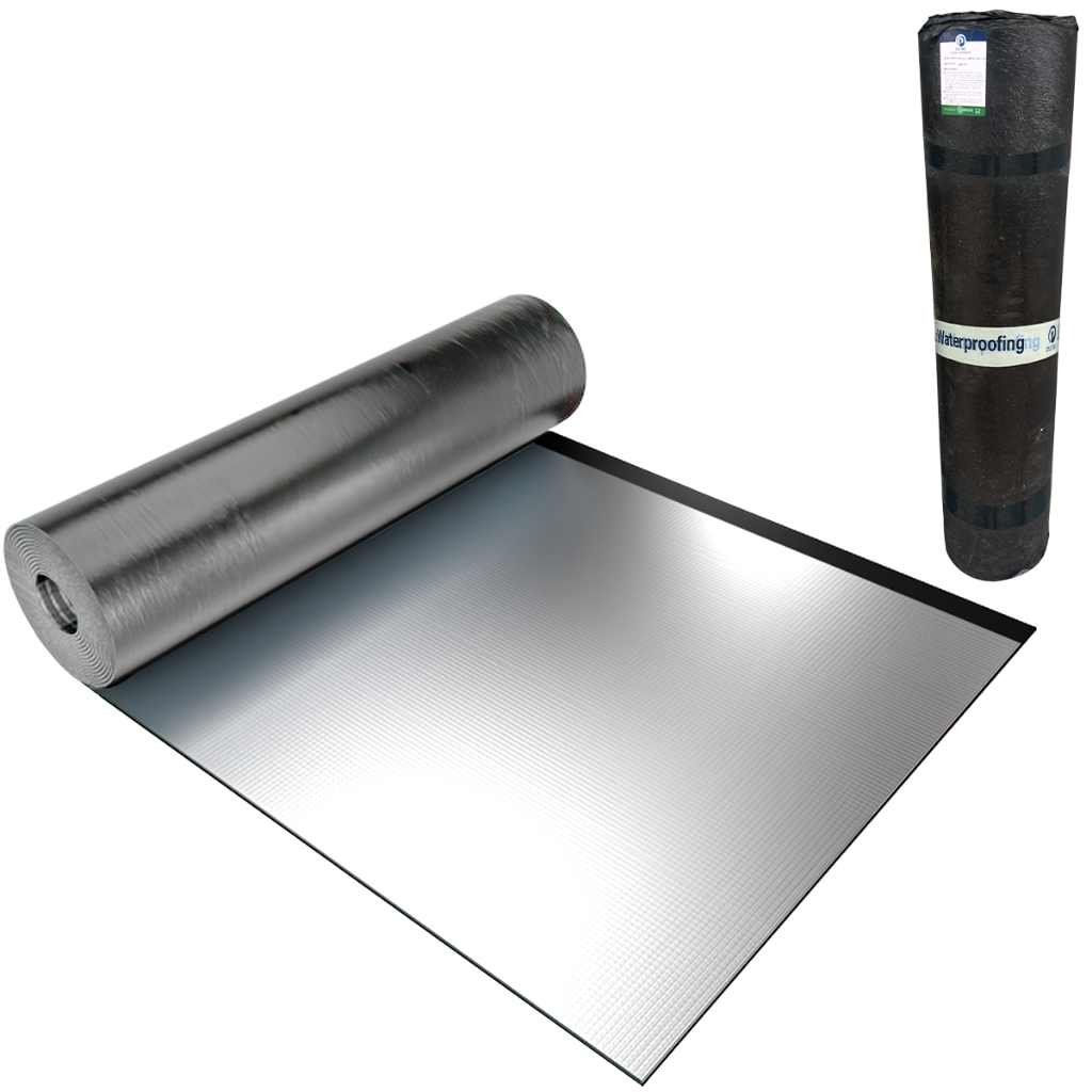 Dutec SBS Membrane Bakar Aluminium Foil / Waterproofing Membran Bakar