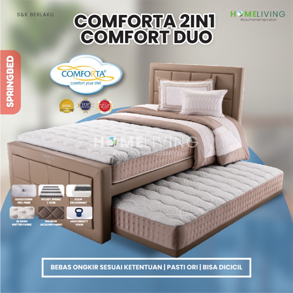 HOMELIVING-COMFORT DUO - KASUR 2 IN 1 - COMFORTA - SPRINGBED - BED SORONG TARIK
