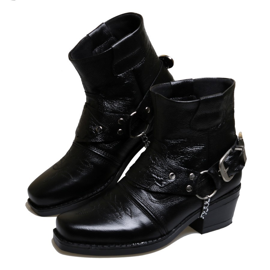 sepatu boots pria kulit asli / sepatu motor cowok / sepatu bikers koboi boot touring moge