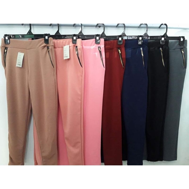 Cinta - Celana Luna Resleting Jumbo Bahan Crepe//Celana Luna Resleting Ukiran Jumbo