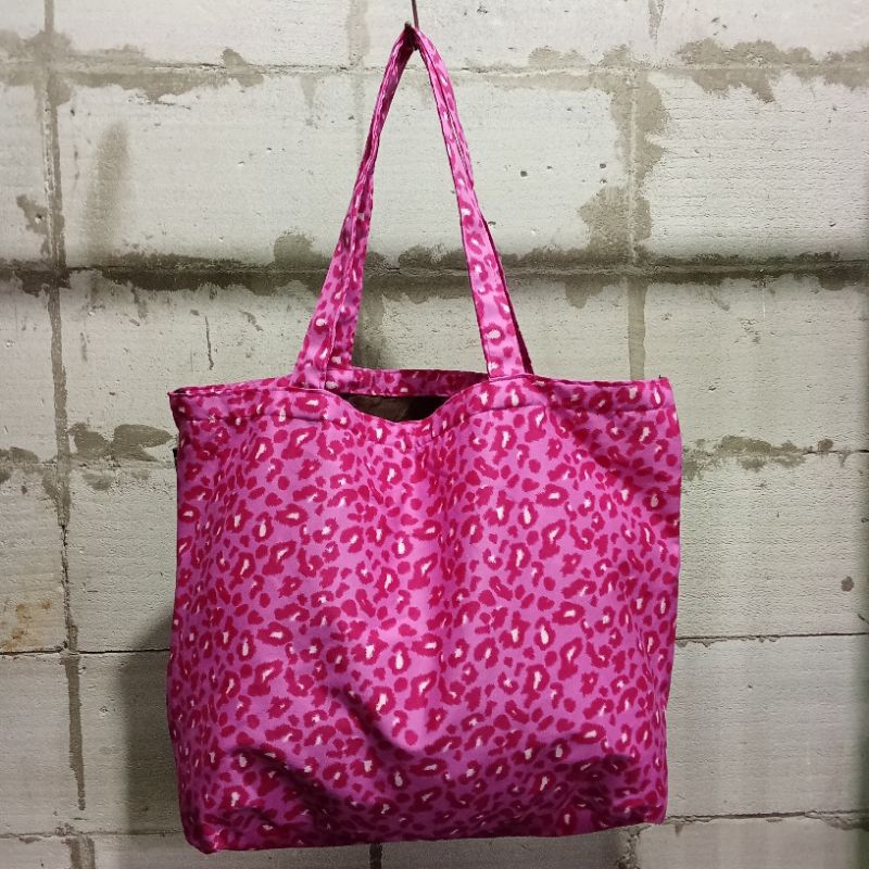 Tote Bag Pattern Leopard Pink