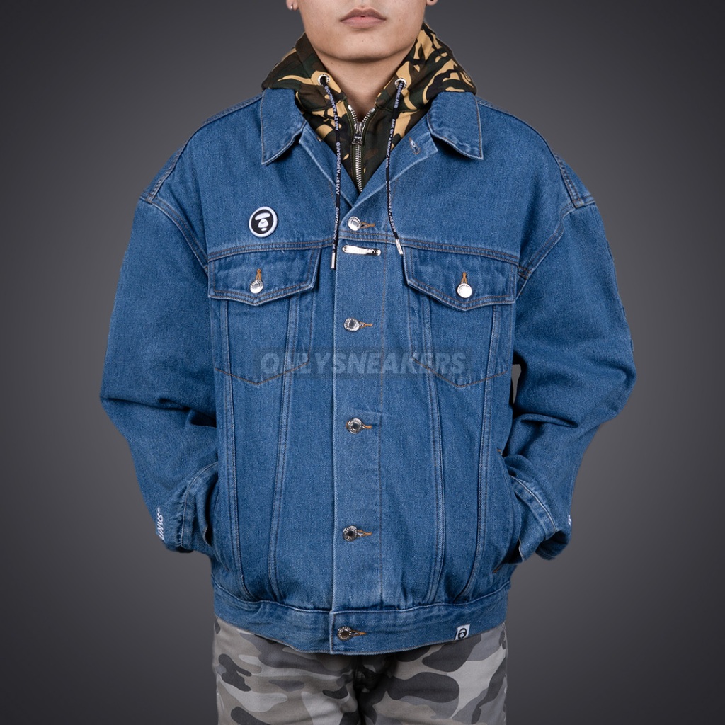 AAPE WASHED EMBOSSED DENIM JACKET