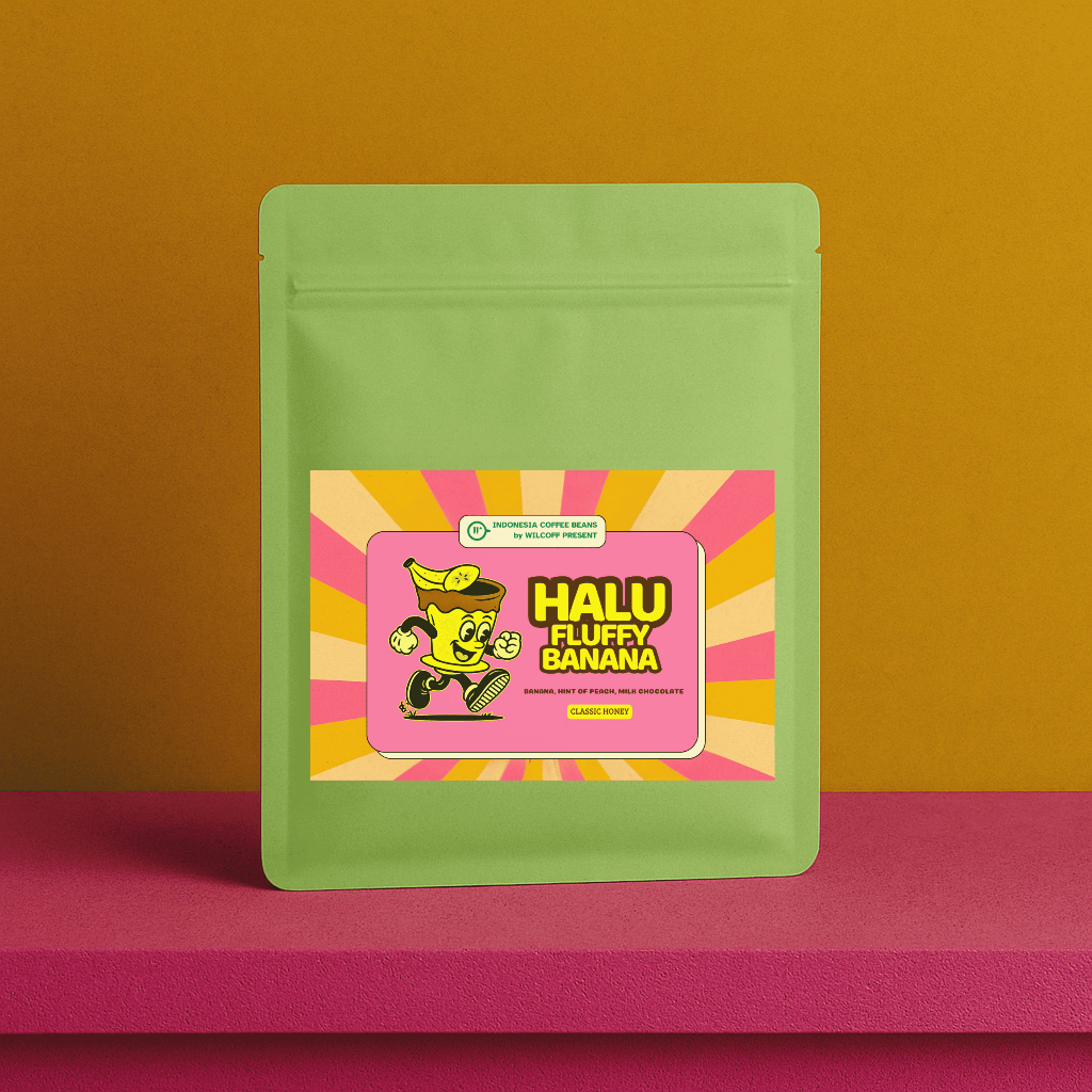 

Biji Kopi Halu Fluffy Banana Arabika Single Origin kopi Bubuk Arabica Roasted Coffee Beans by Wilcoff 150 gr