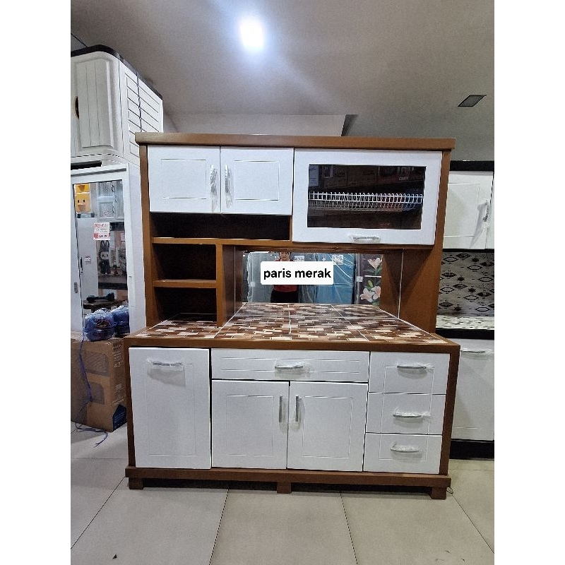 Rak piring 4 pintu 3 pintu 2 pintu material kayu Minimalis