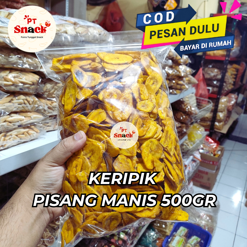 Keripik Pisang Manis Madu 500gr Kripik Pisang Manis Gula Tipis Panjang