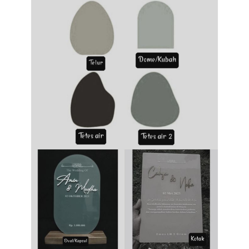 CUSTOM AKRILIK TETES AIR BENTUK TELUR DOME KUBAH KAPSUL/OVAL KOTAK PERSEGI PANJANG BRUSH AKRILIK POL