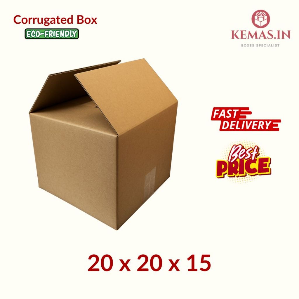 

(100 PCS TERMURAH) Kardus Packing 20x20x15 - Karton Box Dus Kotak Packaging Madu Vitamin Polos Murah Baru