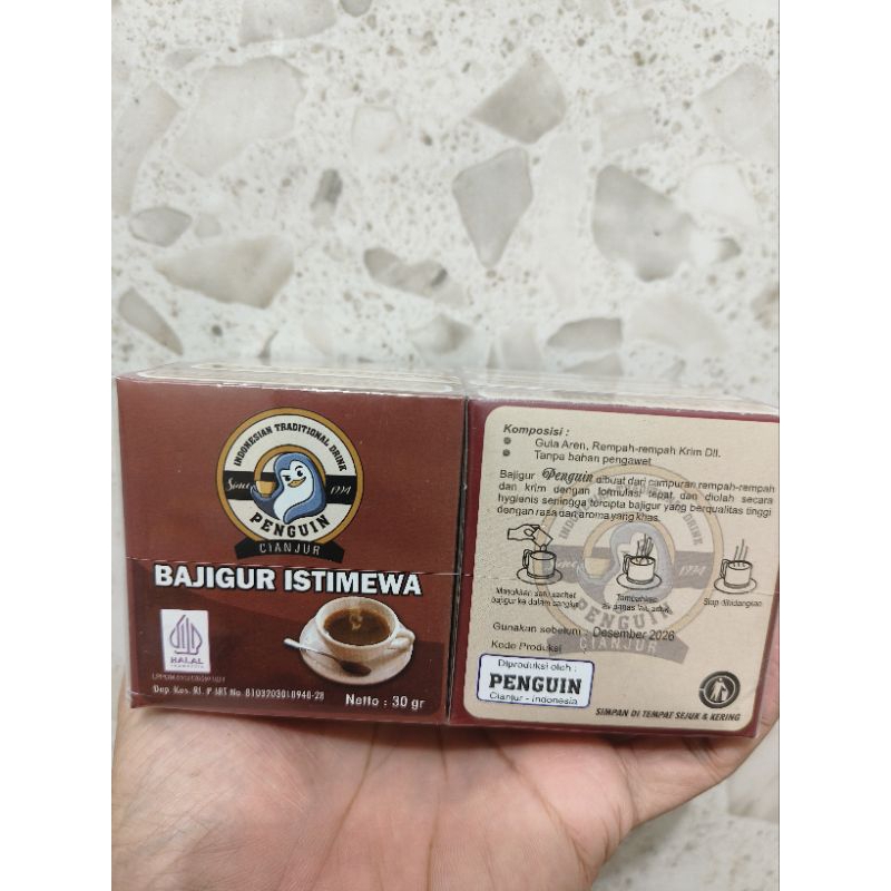 

Bajigur Istimewa Penguin Kemasan 1 Pack isi 10 Bungkus