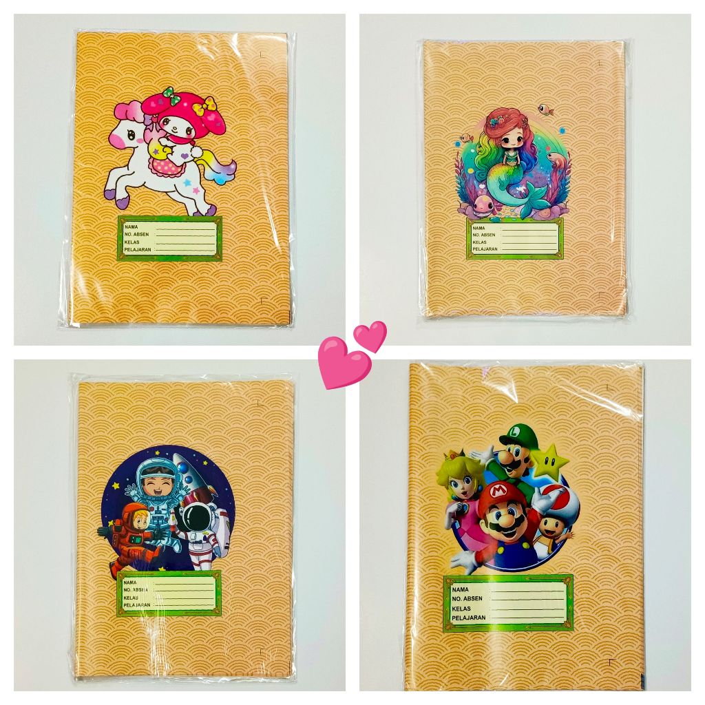 

Sampul buku karakter, sampul buku COKLAT, sampul buku tulis SIDU (+-20 lembar)