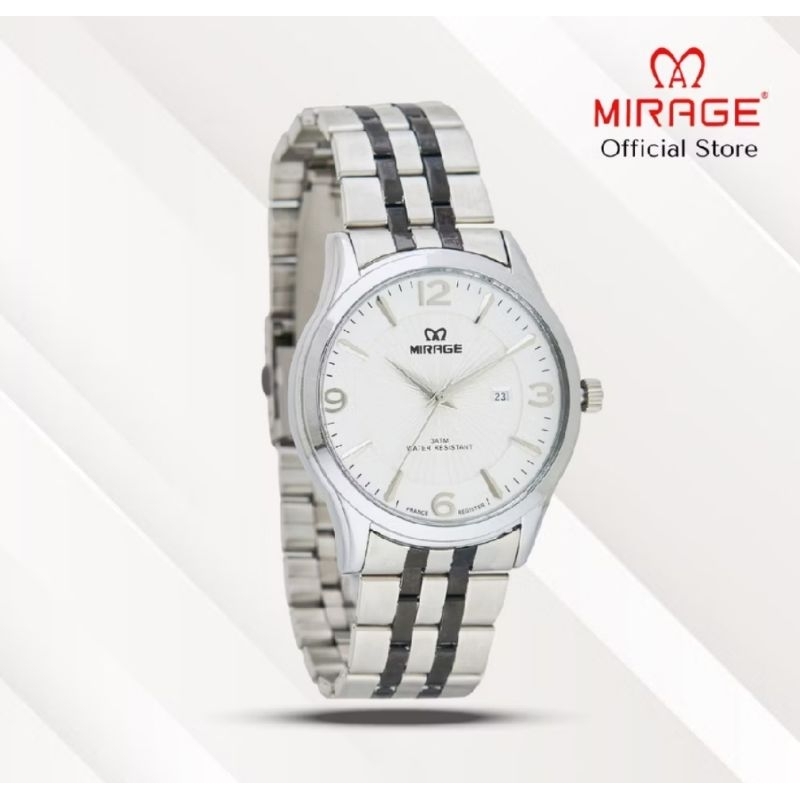 JAM TANGAN MIRAGE PUTIH PRIA ORIGINAL 0402