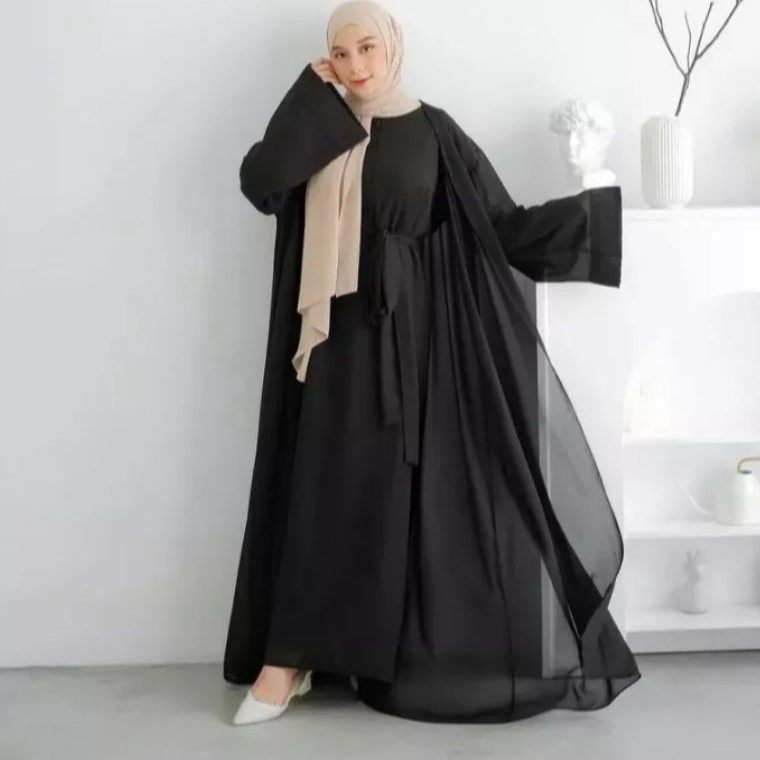 Jangan Ketinggalan order Outer Abaya Ceruti tanpa inner Baju Wanita Muslim Lengan Panjang By Riyad F