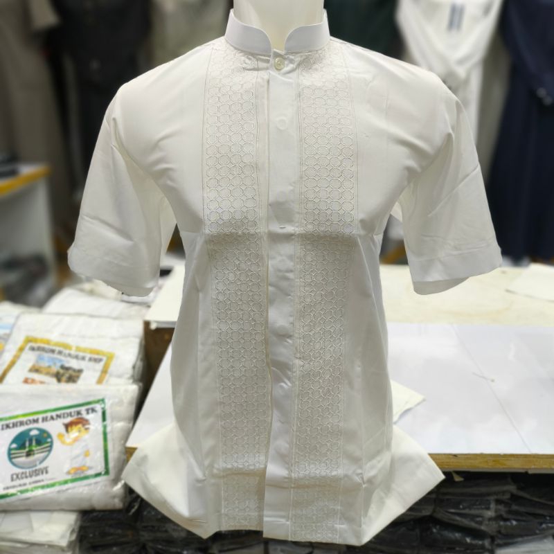 Baju Koko Al Luthfi Lengan Pendek Putih Bw/Koko Lengan Pendek Al Luthfi Premium