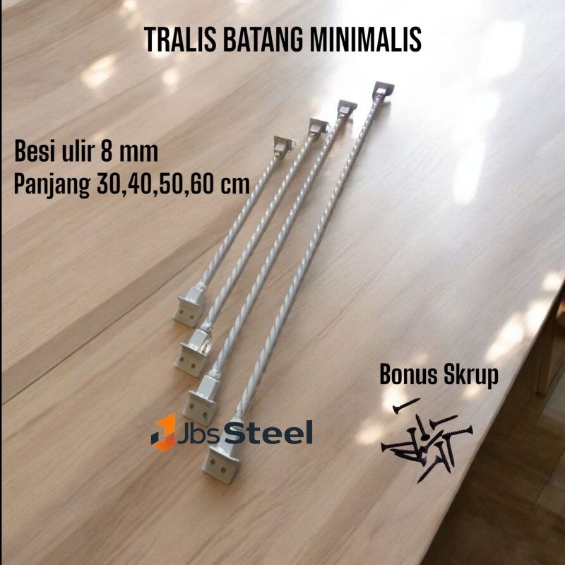 Teralis Jendela Minimalis Batang Portable Panjang 30 cm, 40 cm, 50 cm, 60 cm