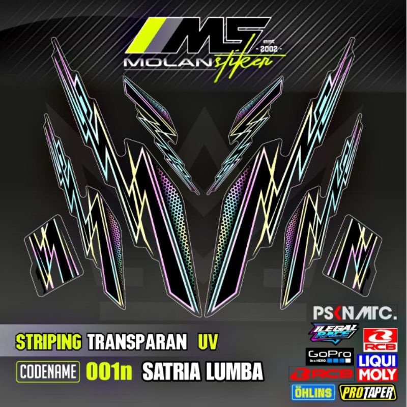 Decal Sticker Striping Variasi Transparan Uv Satria R Lumba Satria R Kotak Suzuki Satria R 120 Satri