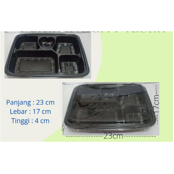 (50set) Mika Bento 5 Sekat / Tray Lunch Box Bento 5 skat