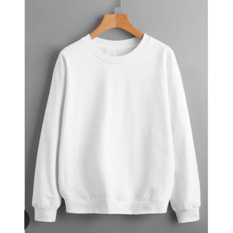 sweater polos pria wanita basic hitam putih#oblong polos