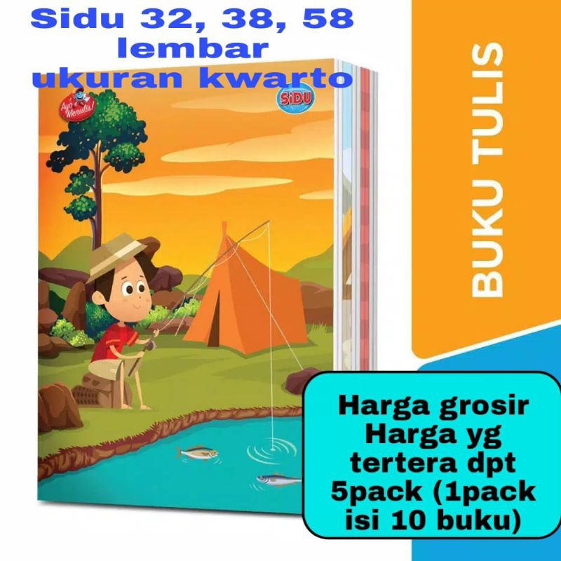 

Buku tulis SIDU 32 lembar, 38 lembar, 58 lembar ( dapat 5 pack @10 buku )