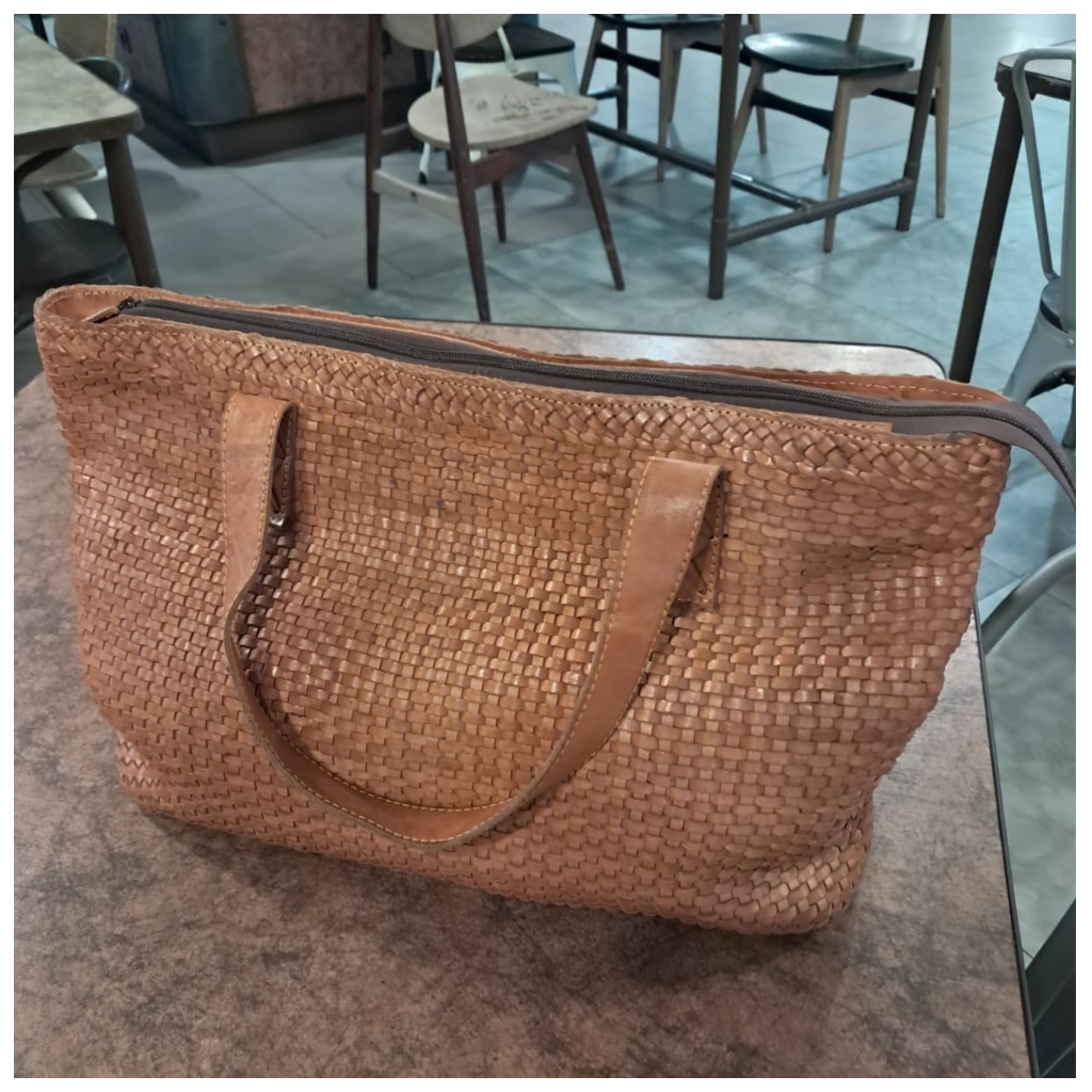 Magetan Woven Leather Handbag