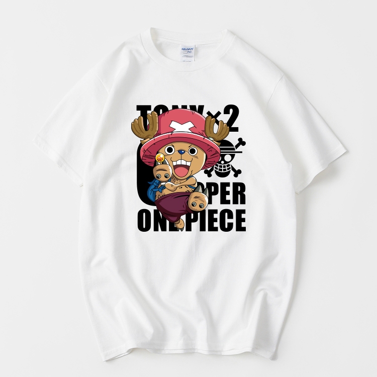 Pakaian periferal anime One Piece versi Jepang komik klasik Chopper T-shirt lengan pendek leher bula