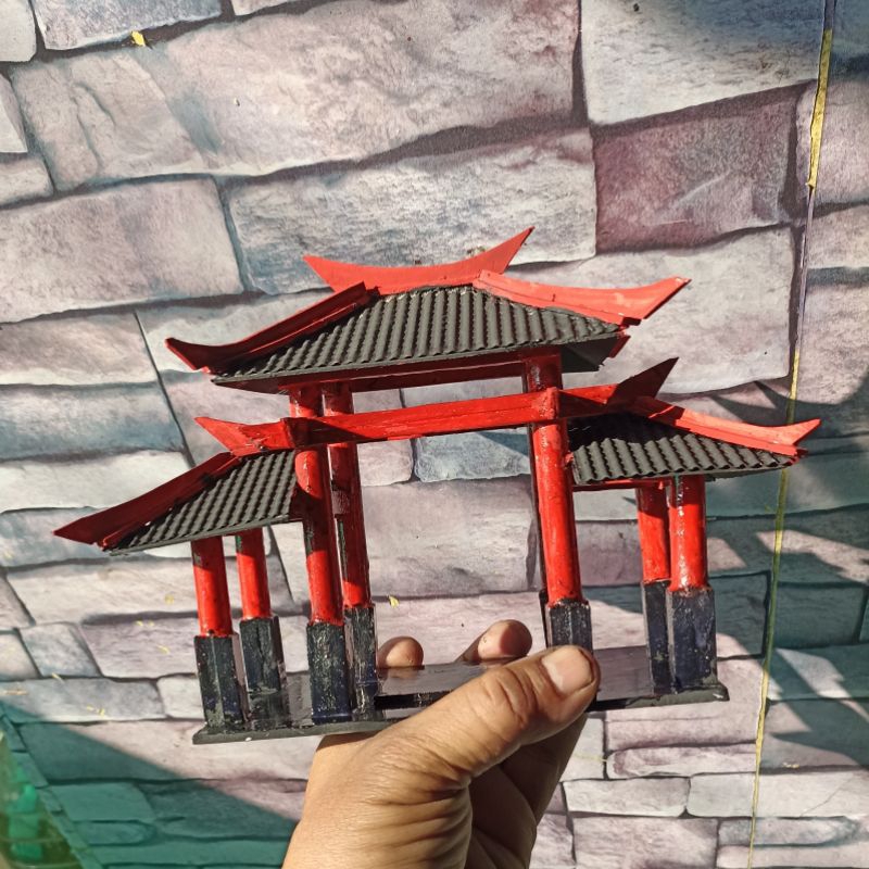 miniatur Gerbang Rumah Jepang PVC aquascape paludarium