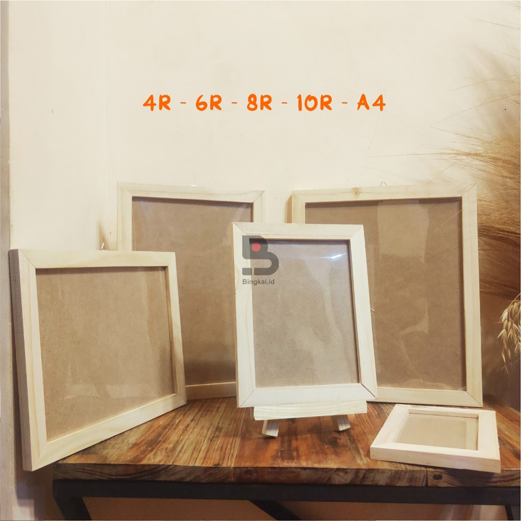 Bingkai Foto Kayu Pigura Foto Minimalis 4R, 5R, 6R, 8R, 10R, A4, F4