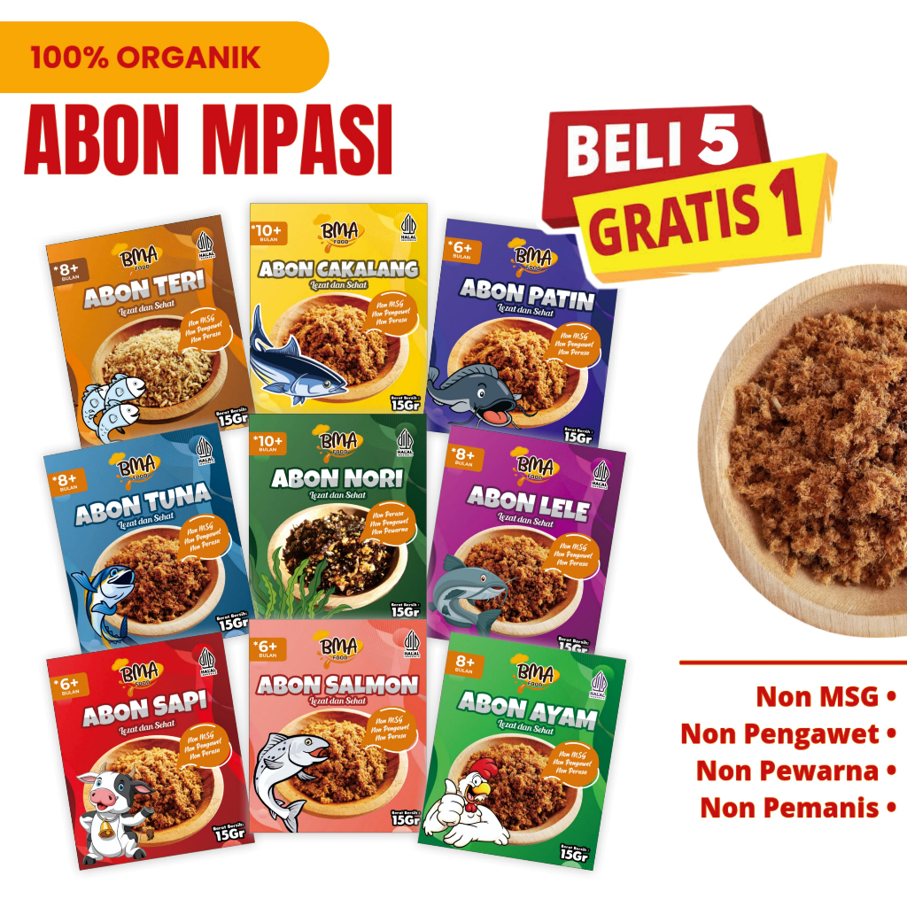 

BMA Abon MPASI BB Booster Bayi NON MSG Anti GTM 15g