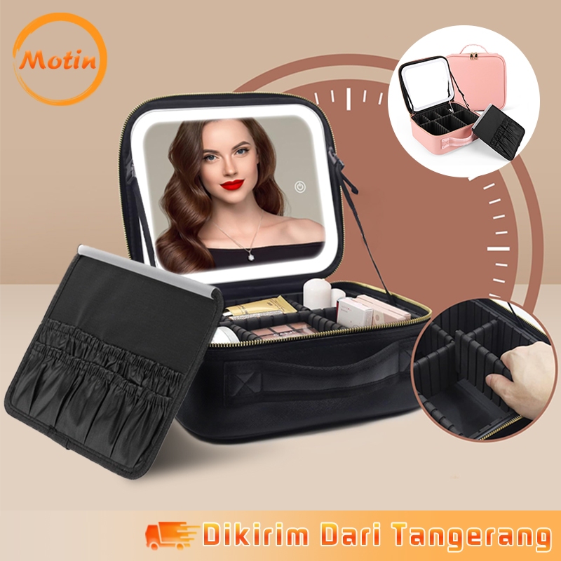 Box Make Up Lampu Tas Make Up Lampu LED Beauty Case Portabel Kotak Kosmetik