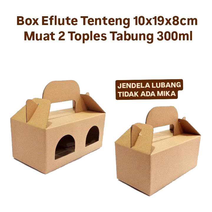 

( 10 pcs ) Box Jinjing 2 Toples Tabung 300-400ml Kardus Tenteng Kemasan Hampers Ukuran 10x19x8cm