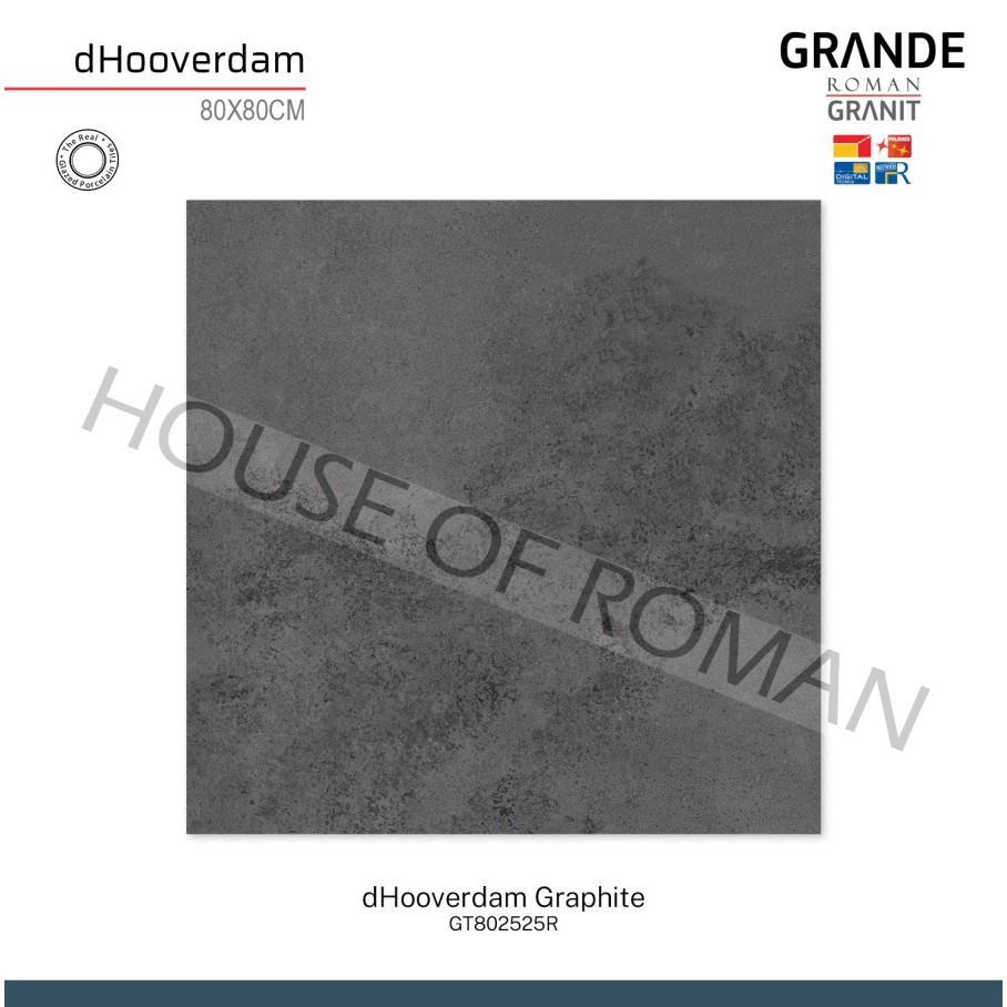 ROMAN GRANIT GRANDE dHooverdam Graphite 80x80 GT802525R ROMAN GRANIT