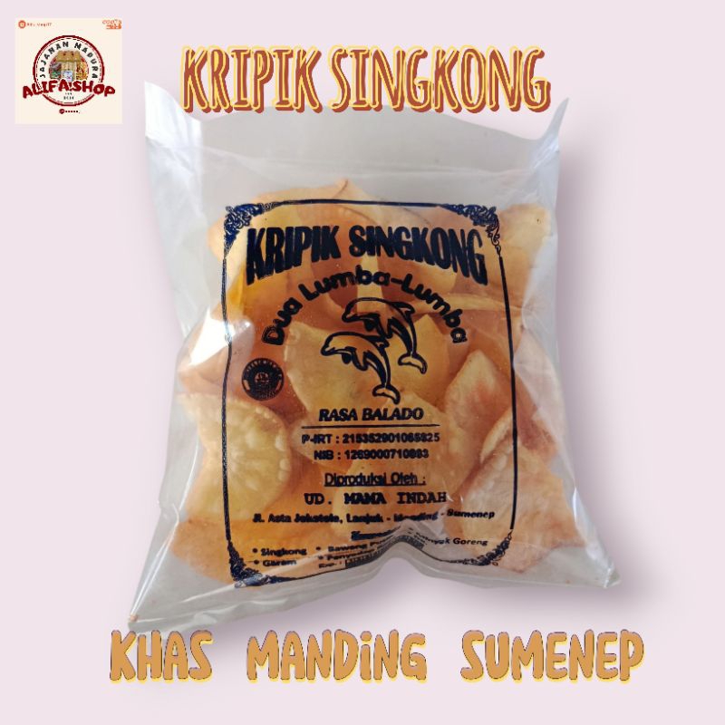 

kripik singkong paling enak di kripik singkong cap dua lumba-lumba khas madura renyah gurih