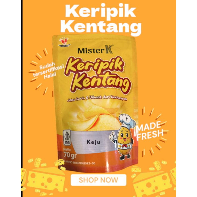 

Keripik kentang MisterK kemasan 70 gr