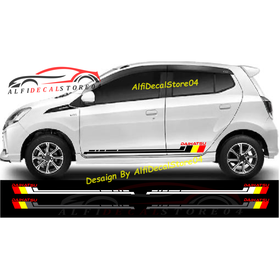 New Sticker Stiker Mobil Ayla Stiker Cutting List Body Samping Daihatsu Ayla