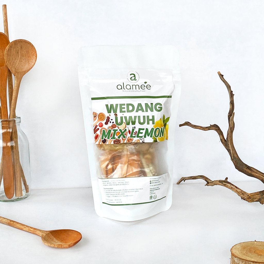 

ALAMEE Wedang Uwuh Mix Lemon Asli Rempah Minuman Herbal Alami Langsung Seduh Lengkap Komplit
