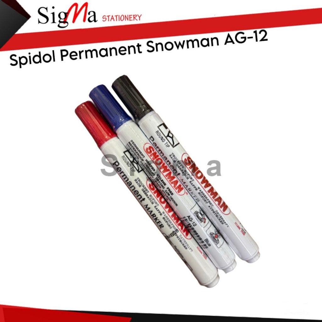 

Snowman Permanent Marker AG 12 / Spidol Permanent Snowman AG-12 [ 1 Lusin = 12 Pcs ]