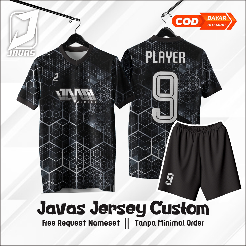 Baju Jersey Futsal Setelan Sepak Bola Custom Logo dan Nama Full Printing