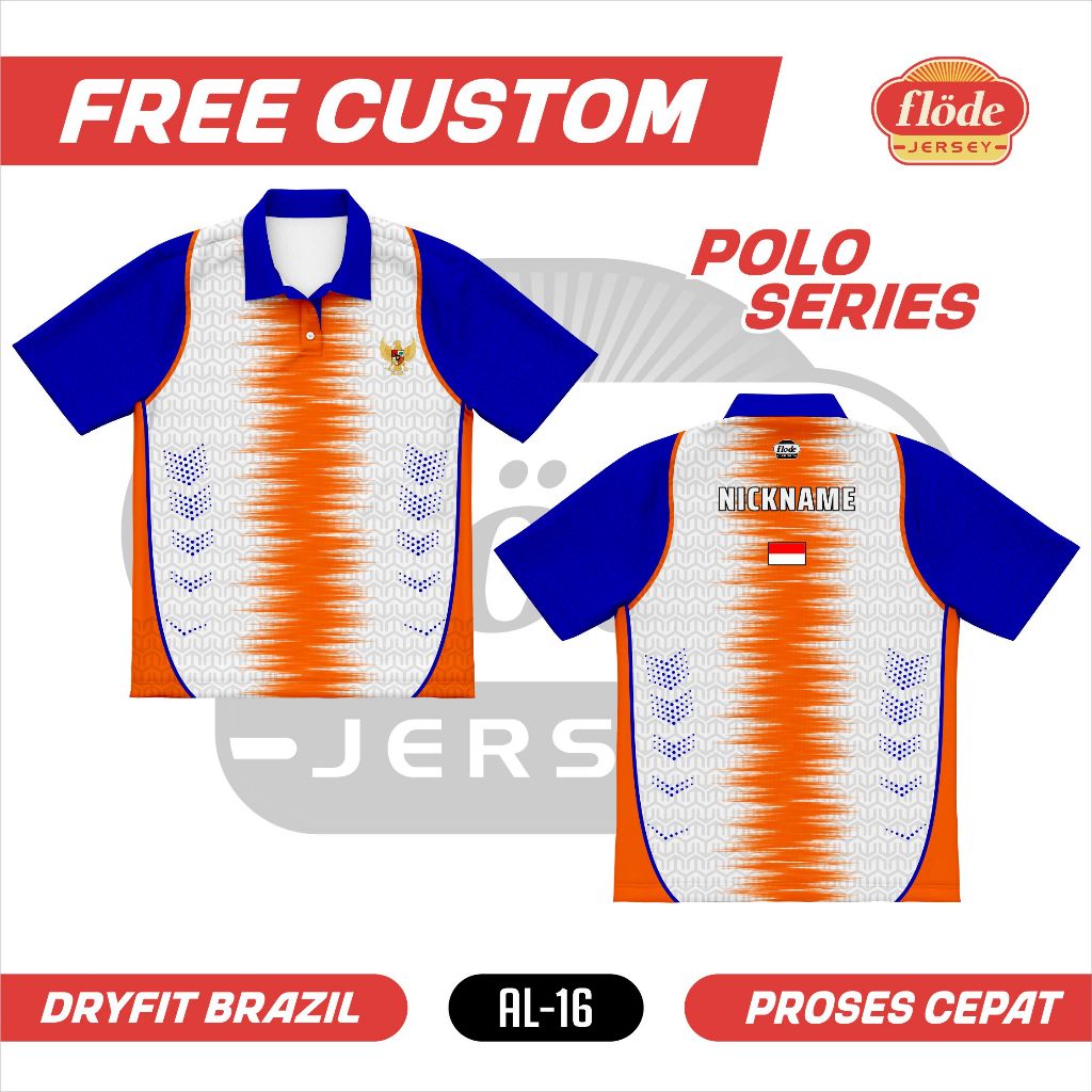 Jersey Badminton Kerah polo full pritnting Custom by Flode Jersey