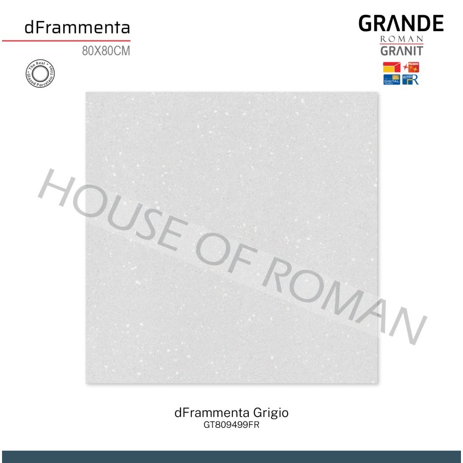 ROMAN GRANIT GRANDE dFrammenta Grigio 80x80 GT809499FR ROMAN GRANIT