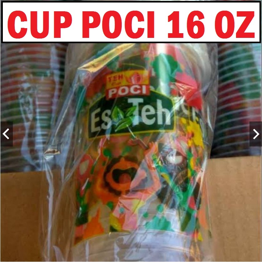 mm- gelas teh poci 16oz SLOP isi 50 cup 16 oz ASLI 100%