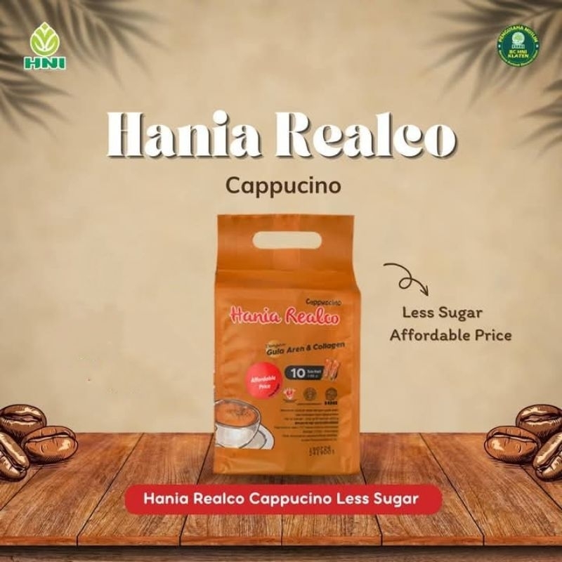 

Hania Realco Cappucino HNI Hpai | Kopi Instan Rasa Cappuccino | Kopi Sehat | Kopi Kolagen