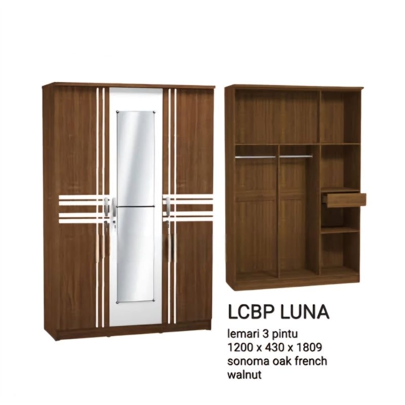 Lemari pakaian 3 pintu gstar