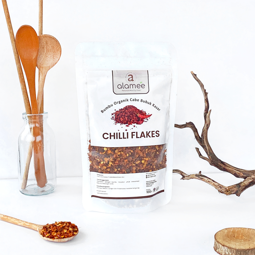 

Cabe Bubuk Kasar Chilli Flakes Cabai Bumbu Dapur Masak Organik Rempah Rimpang Murni Seasoning 100g