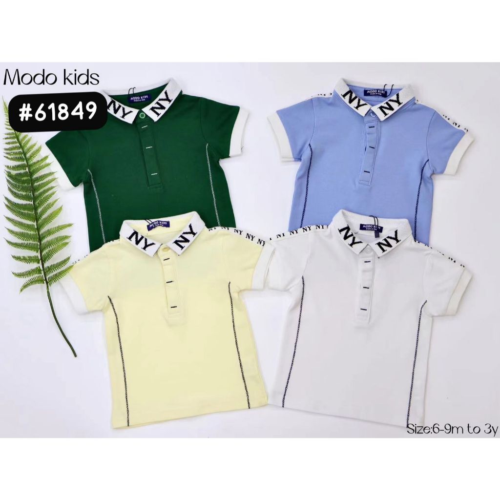 kaos kerah anak laki laki. kaos import modo kids. motif polos