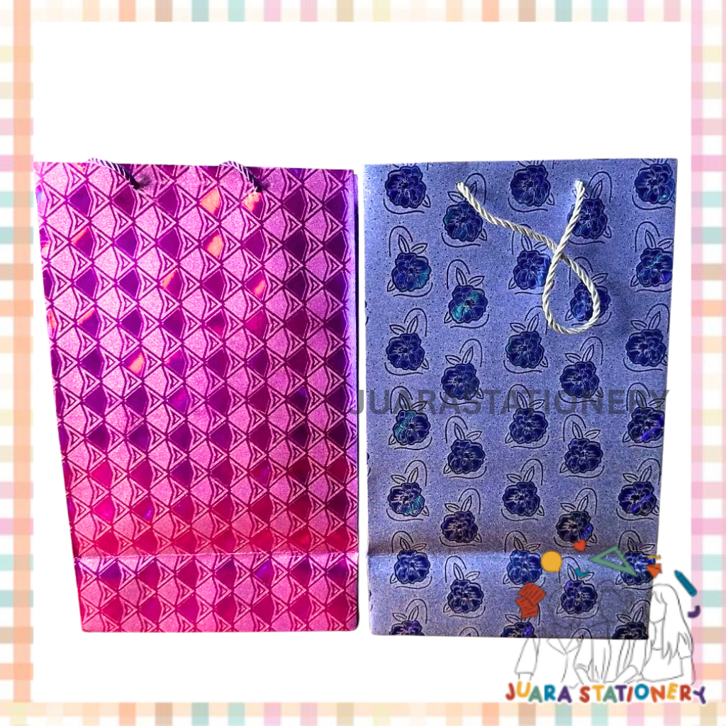 

(2633) JUARASTATIONERY Paper Bag Glitter 21x34x12 cm / Tas Tali Tas Kado Kotak Kado