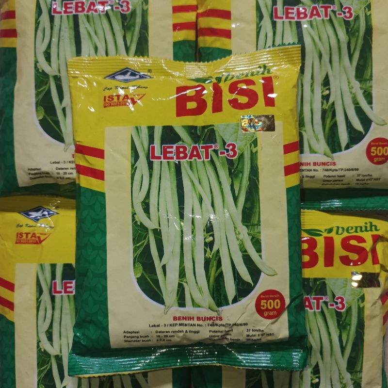Benih Buncis LEBAT-3 kemasan 500gram buncis lebat
