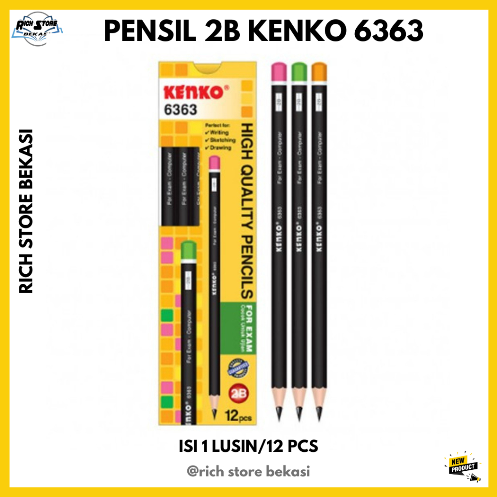 

PENSIL 2B MERK KENKO 6363 ISI 12 PCS COCOK UNTUK UJIAN DLL (6363) 2B HARGA PER 1 LUSIN