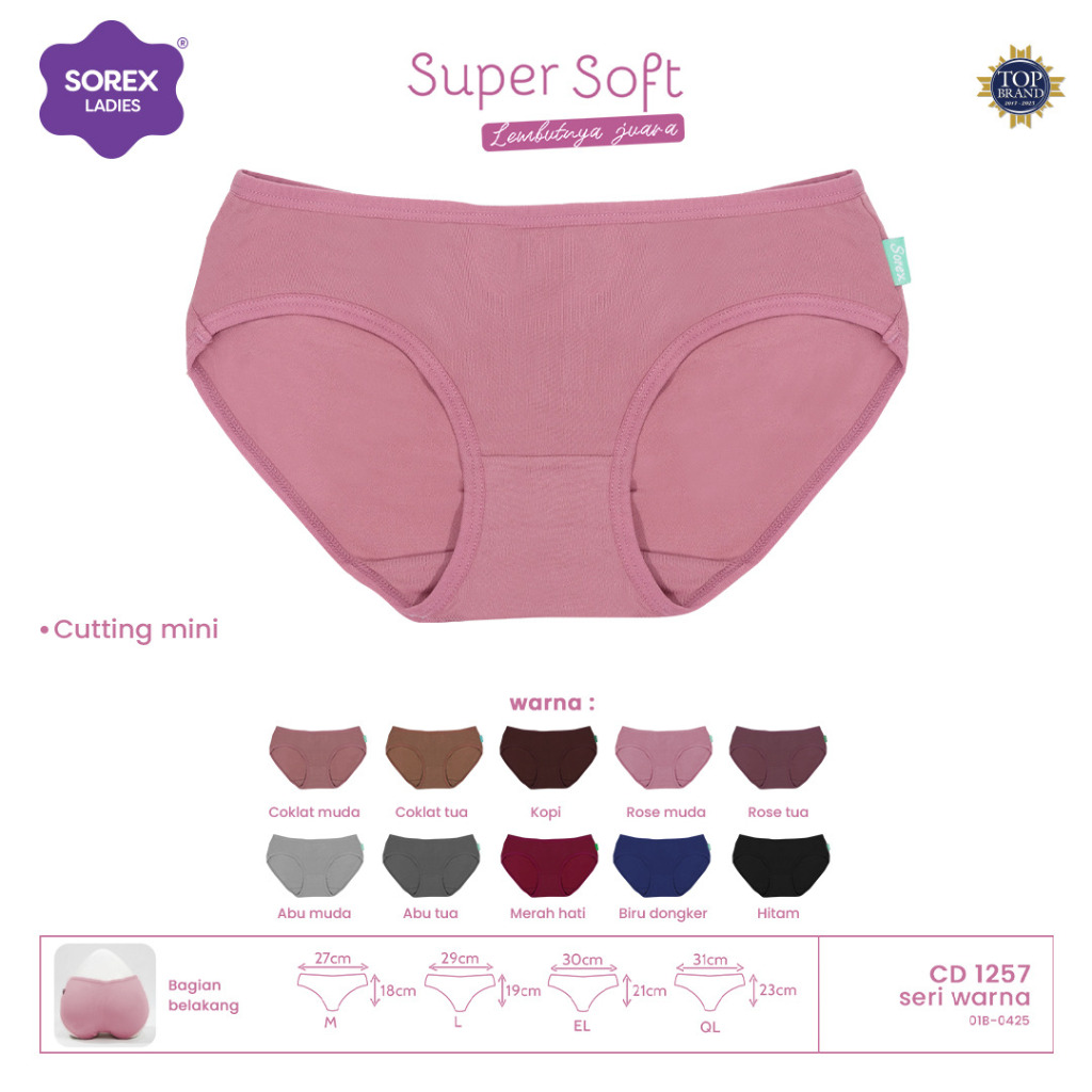 Sorex CD Basic Mini Wanita  Super Soft Lembut Nyaman Dipakai CD 1257 ( Warna Random )