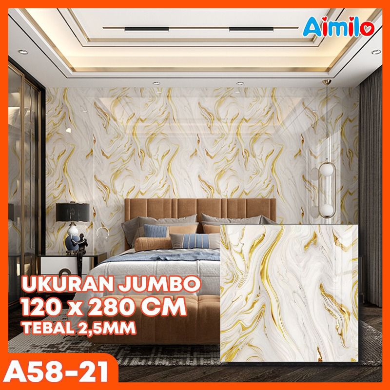 Wallpaper Vinyl Marble Marmer (1,2 × 3m ) tebal 3mm